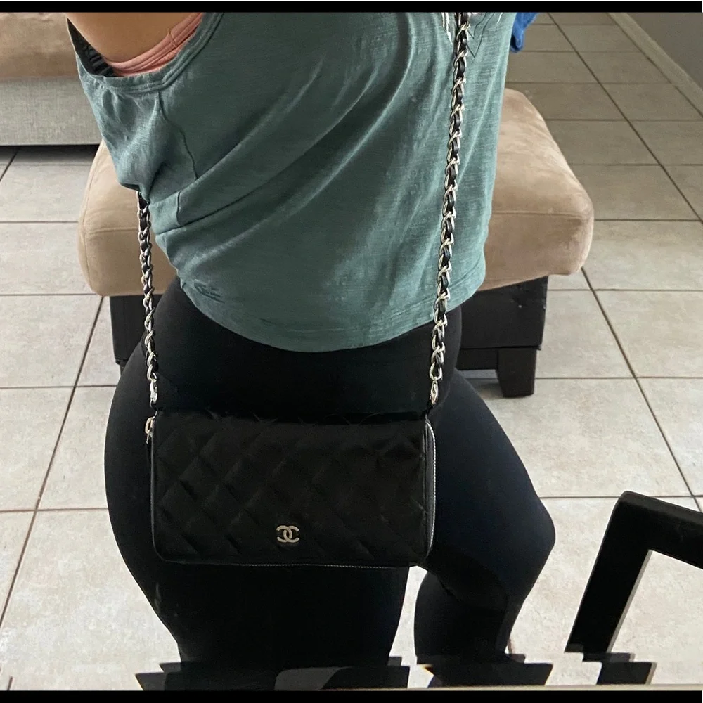 🖤⛓️Matelasse Chanel Quilted ZIP Crossbody or Shoulder WOC Revamp